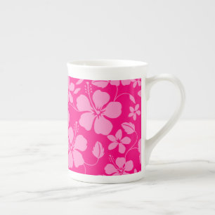 HAWAIIAN HULA (HIBISCUS) PINK GUAVA BONE CHINA MUG