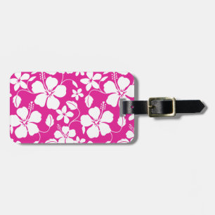 HAWAIIAN HULA (HIBISCUS) PINK LUGGAGE TAG