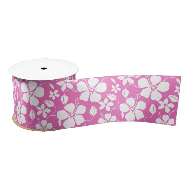 HAWAIIAN HULA (HIBISCUS) PINK SATIN RIBBON (Spool)