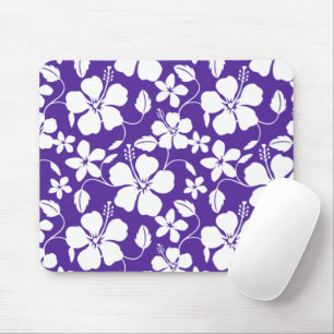 HAWAIIAN HULA (HIBISCUS) PURPLE MOUSE PAD