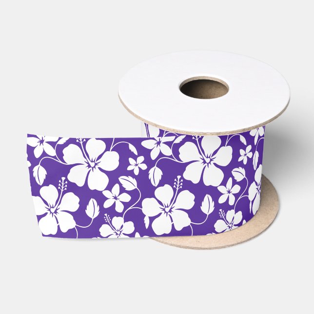 HAWAIIAN HULA (HIBISCUS) PURPLE SATIN RIBBON (Spool)