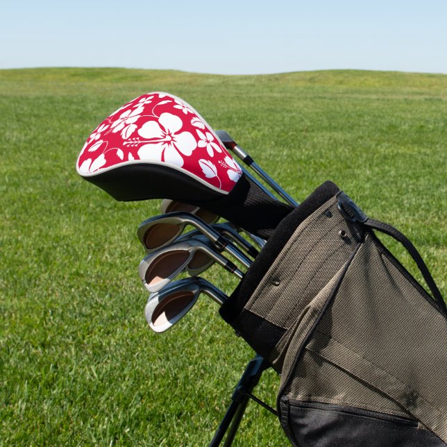 HAWAIIAN HULA (HIBISCUS) RED GOLF HEAD COVER (In Situ)