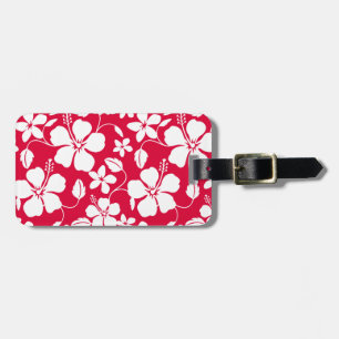 HAWAIIAN HULA (HIBISCUS) RED LUGGAGE TAG