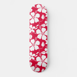 HAWAIIAN HULA (HIBISCUS) RED SKATEBOARD