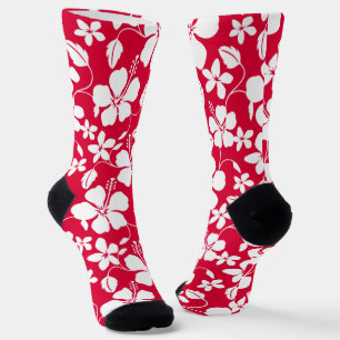 HAWAIIAN HULA (HIBISCUS) RED SOCKS