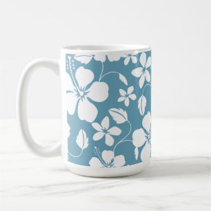 HAWAIIAN HULA (HIBISCUS) SLATE BLUE COFFEE MUG
