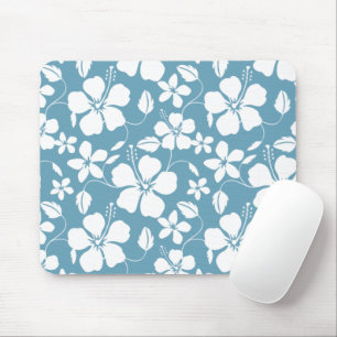 HAWAIIAN HULA (HIBISCUS) SLATE BLUE MOUSE PAD