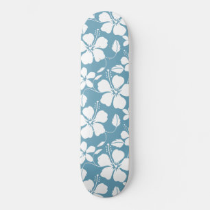 HAWAIIAN HULA (HIBISCUS) SLATE BLUE SKATEBOARD