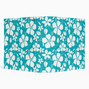 HAWAIIAN HULA (HIBISCUS) TEAL BINDER