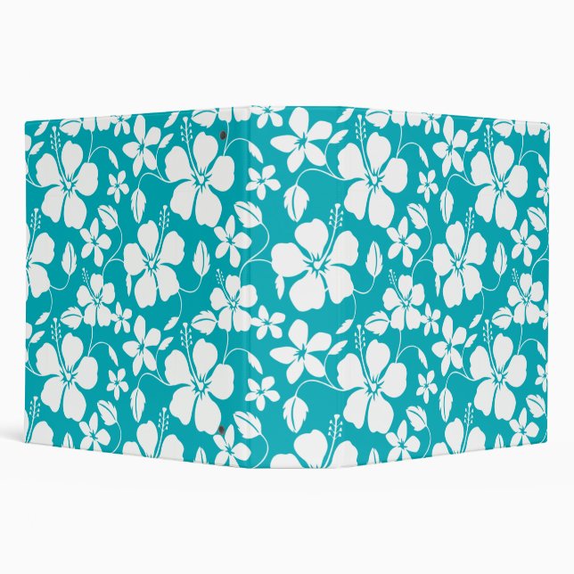 HAWAIIAN HULA (HIBISCUS) TEAL BINDER (Background)