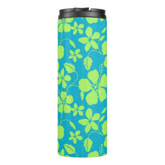 HAWAIIAN HULA (HIBISCUS) TEAL LIME THERMAL TUMBLER