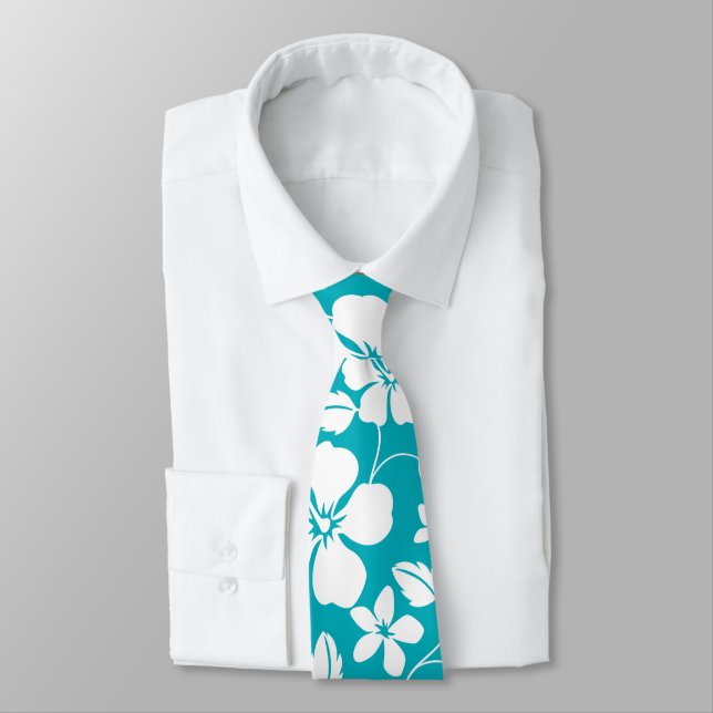 HAWAIIAN HULA (TEAL) TIE (Tied)