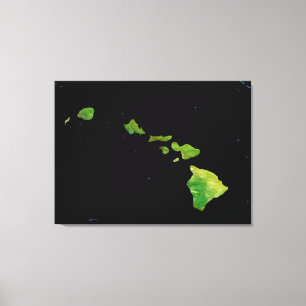Hawaiian Island Chain in Abstract Art Canvas Print