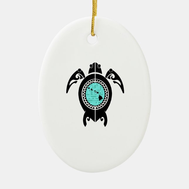 HAWAIIAN ISLAND FLOW CERAMIC ORNAMENT (Front)