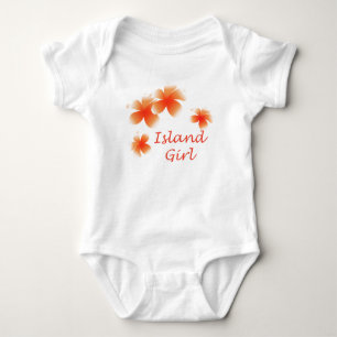 Hawaiian Island Girl Floral Luau Infants Baby Bodysuit