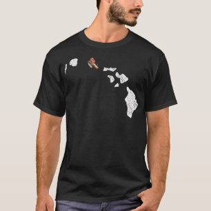 Hawaiian Island Map Chain Vintage Flag Hawaii Coup T-Shirt