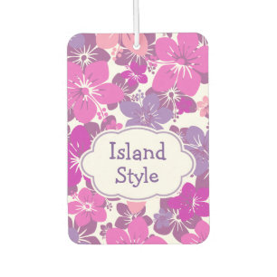 Hawaiian Island Style Hibiscus Floral Pattern Air Freshener
