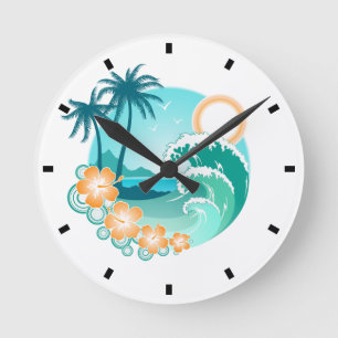 Hawaiian Islands 1 Round Clock