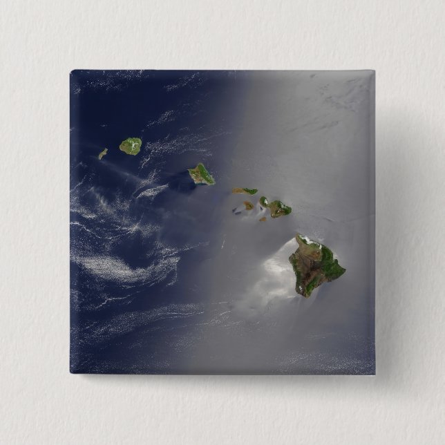 Hawaiian Islands 2 Inch Square Button (Front)