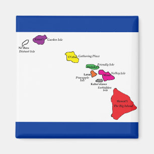 Hawaiian Islands colour of their Islands Magnet