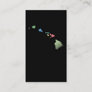 Hawaiian Islands Colourful Map Hawaii Maui Island Business Card