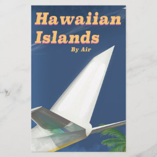 Hawaiian Islands commercial travel poster Stationery