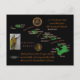 Hawaiian Islands history Postcard