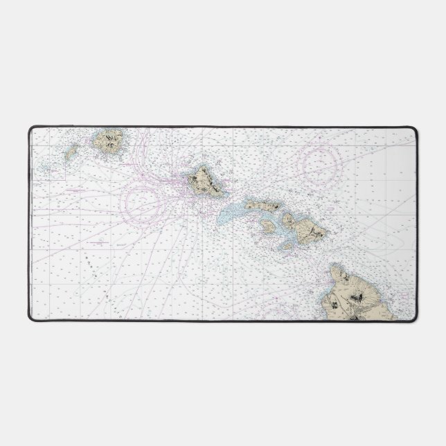 Hawaiian Islands Nautical Chart 19004 Desk Mat (Front)