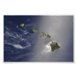 Hawaiian Islands Satellite View Photo Print