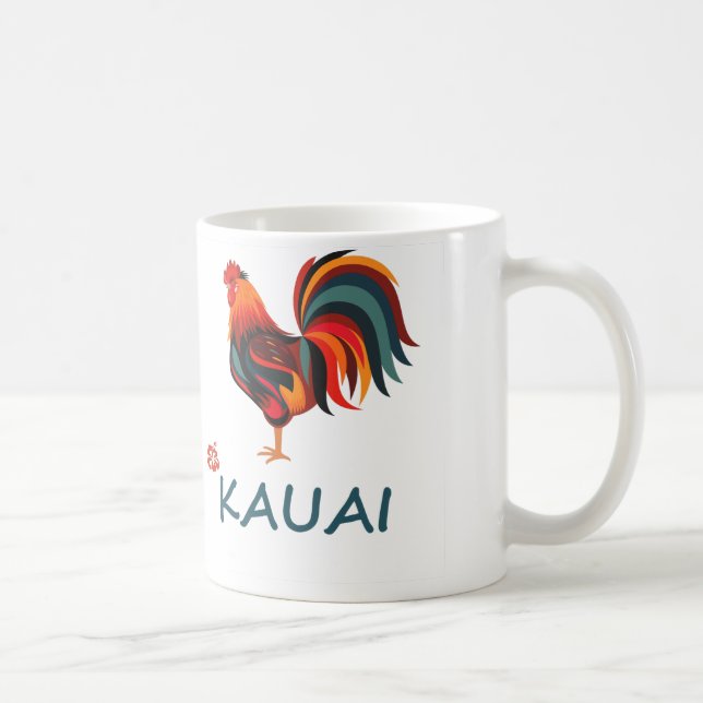 Hawaiian Kauai Wild Rooster Coffee Mug (Right)