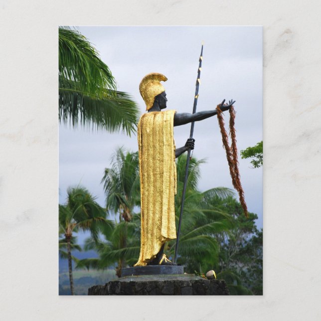 Hawaiian King Kamehameha Statue, Side View Postcard (Front)