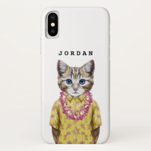 Hawaiian Kitty Cat   Add Your Name Case-Mate iPhone Case