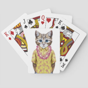 Hawaiian Kitty Cat Playing Cards