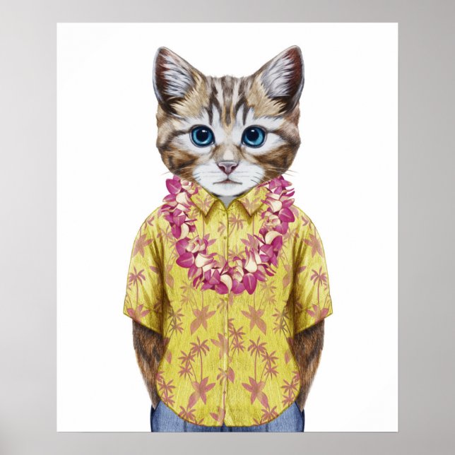 Hawaiian Kitty Cat Poster (Front)