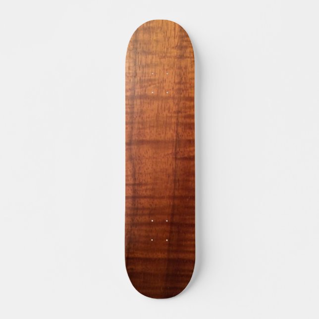 Hawaiian Koa Wood Design Skateboard (Front)