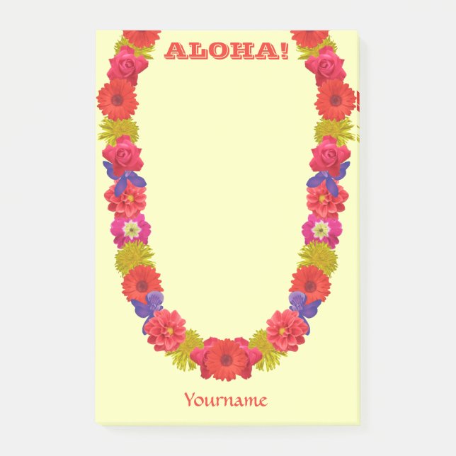 Hawaiian Lei Post-It Notes (Front)