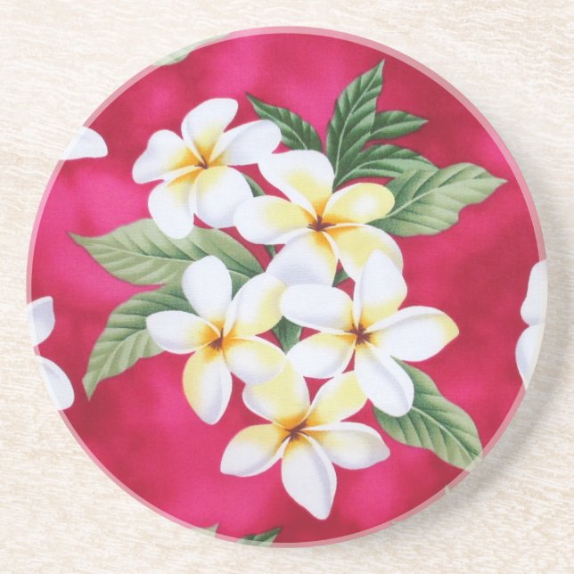 Hawaiian lei Sandstone Coaster (Front)