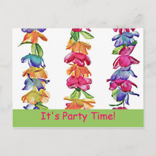 Hawaiian Leis on Postcard - PartyTime!