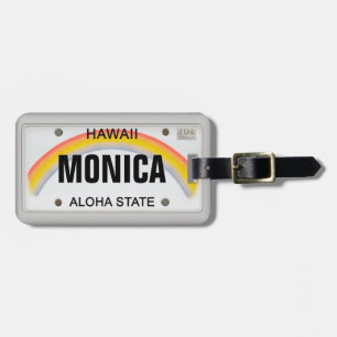 Hawaiian License Plate with your Name Luggage Tag