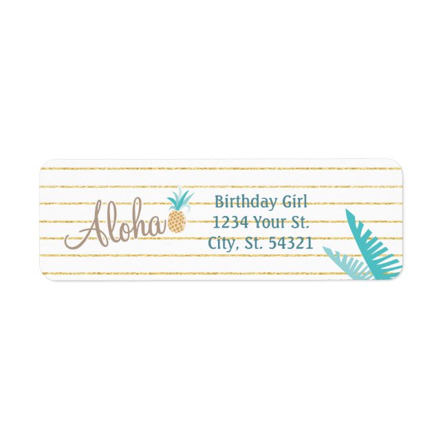 Hawaiian Luau Address Labels (Front)