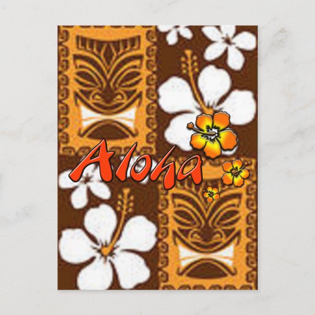Hawaiian Luau Announcement Postcard (Front)