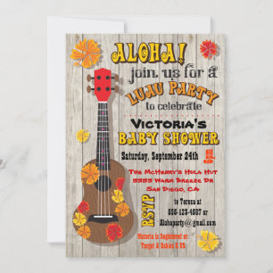 Hawaiian Luau Baby Shower Invitations