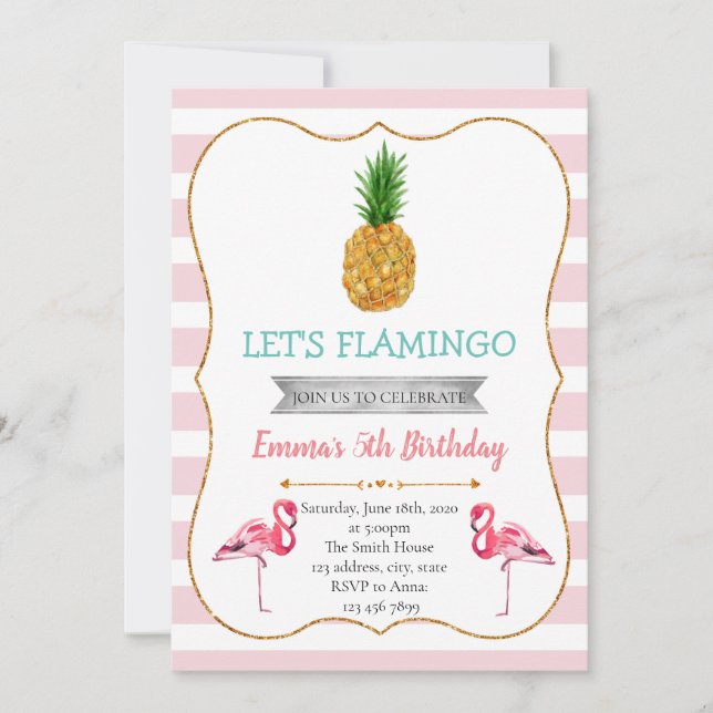 Hawaiian Luau birthday invitation (Front)