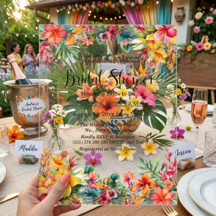 Hawaiian Luau Colorful Bridal Shower Acrylic Invitations