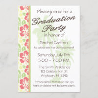 Hawaiian Luau Graduation Party Invitation