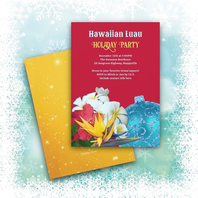 Hawaiian Luau Holiday Party Invitations (Creator Uploaded)