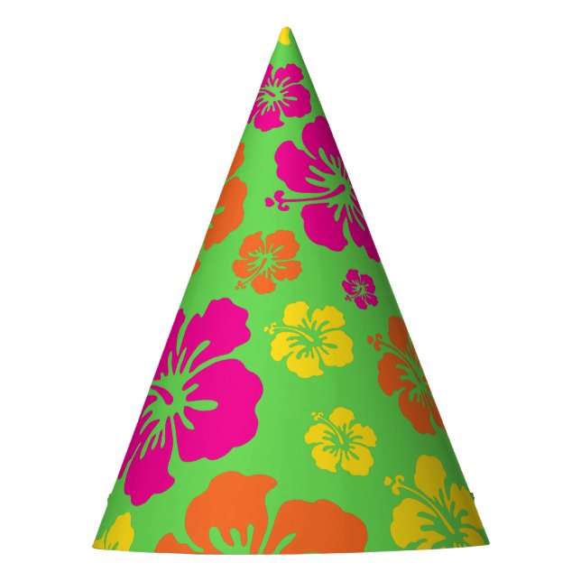 Hawaiian Luau Kid's Birthday Party Hat (Front)