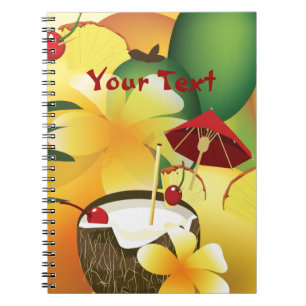 Hawaiian Luau Party Drink Tiki Bar Notebook