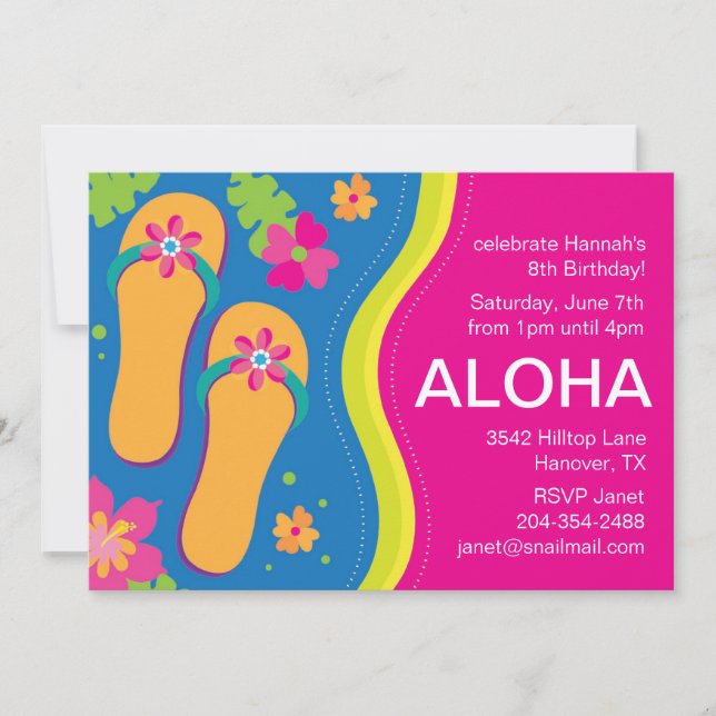Hawaiian Luau Party Invitation (Front)