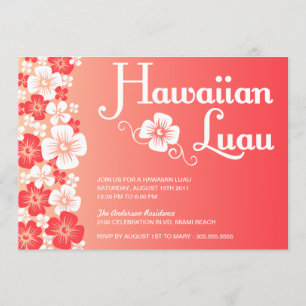 HAWAIIAN LUAU   PARTY INVITATIONS